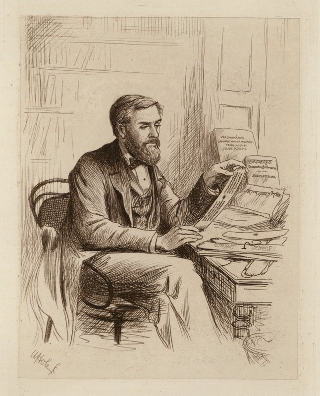 Julius Eggeling, profesor sanskrtu a srovnávací filologie (rytina) od William Brassey (after) Hole