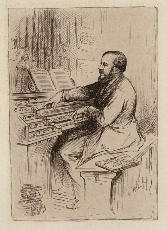 Sir Herbert Oakeley, profesor hudby (rytina) od William Brassey (after) Hole