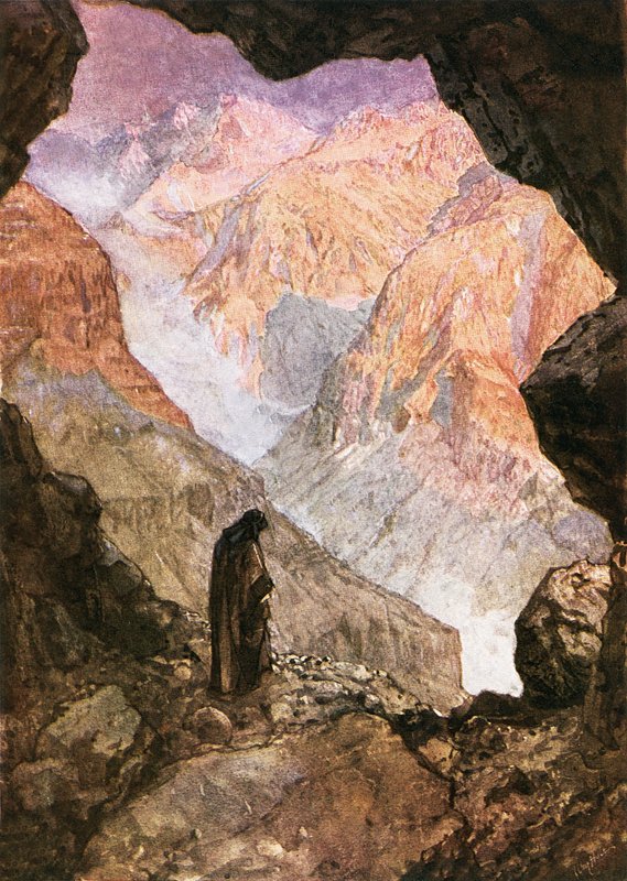 Eliáš na poušti Horeb od William Brassey Hole