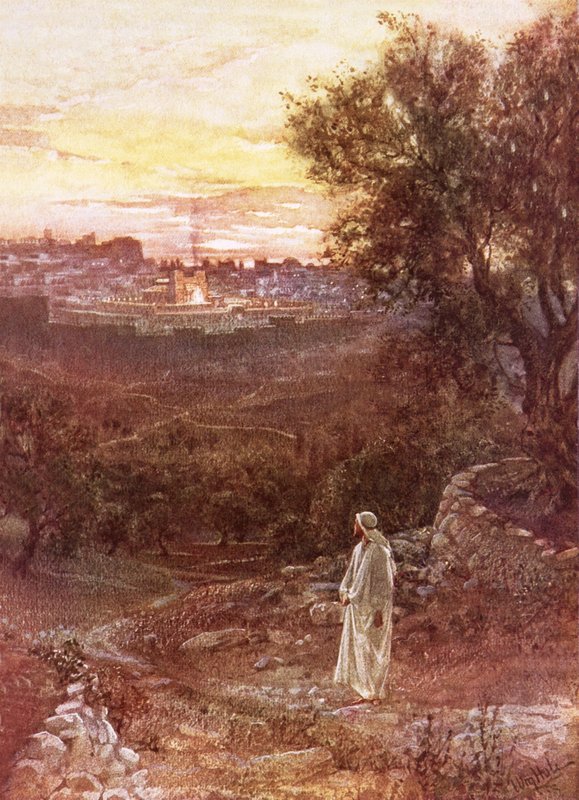 Ježíš na Olivové hoře od William Brassey Hole