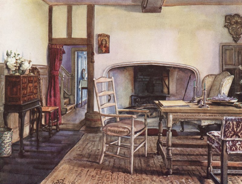 Výzdoba interiéru: Bílá hala (barevná litografie) od William Bruce Ellis Ranken
