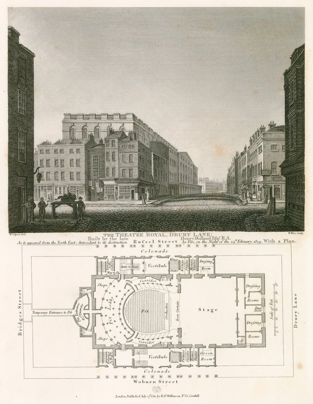 Královské divadlo, Drury Lane, Londýn, postavené zesnulým Henrym Hollandem od William Capon