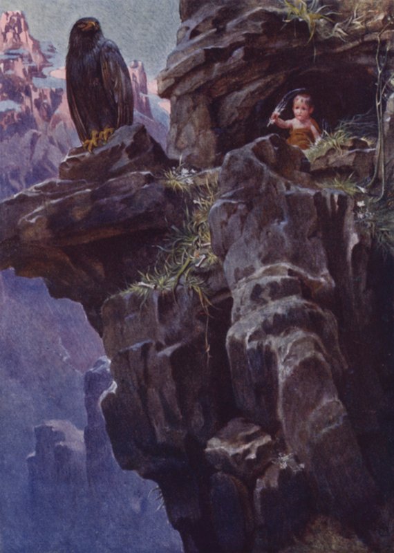 Ilustrace pro Child of the Air od MH Spielmanna (barevné lito) od William Charles John Pitcher