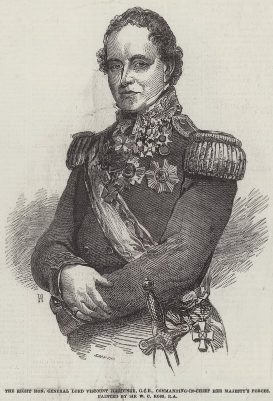 Správný ctihodný generál lord vikomt Hardinge, GCB, vrchní velitel sil Jejího Veličenstva od William Charles Ross