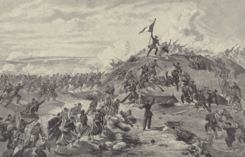 Dobytí pevnůstky Malakoff Francouzi, obležení Sevastopolu, 8. září 1855 od William Crimea Simpson