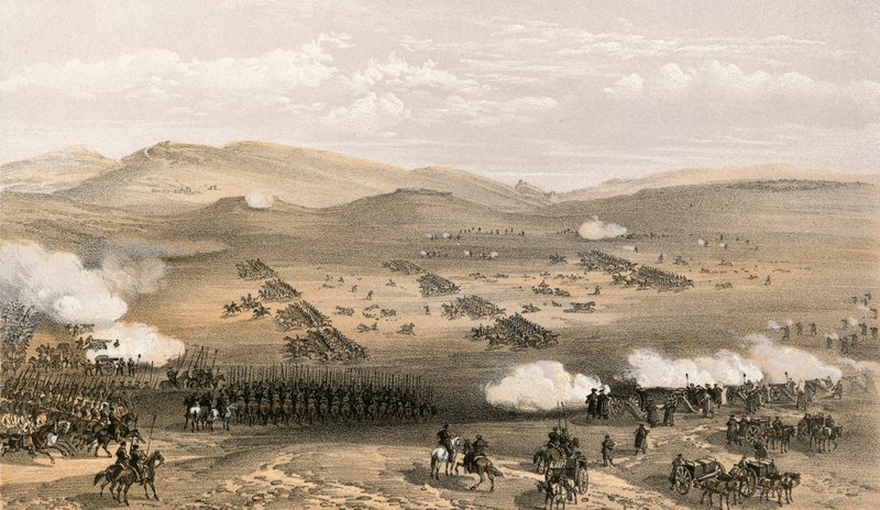 Pověření brigády lehké kavalérie, 25. října 1854, pod vedením generálmajora hraběte z Cardiganu od William Crimea Simpson
