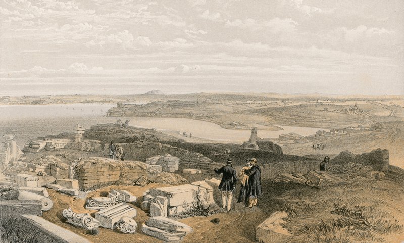 Sebastopol ze starého Chersonese a starobylého kostela svatého Vladimíra od William Crimea Simpson