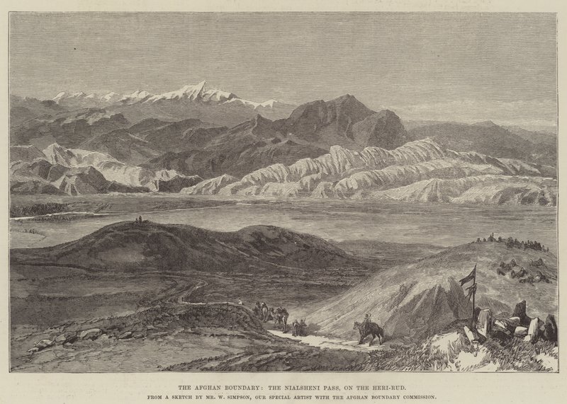 Afghánská hranice, průsmyk Nialsheni, na Heri-Rud od William Crimea Simpson