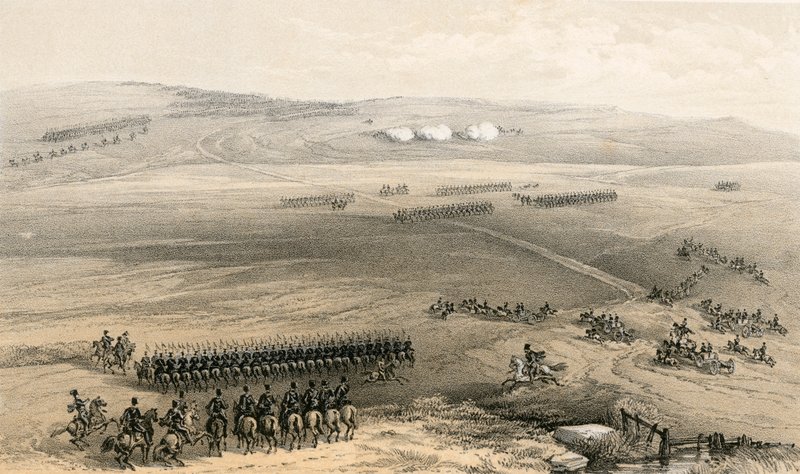 Kavalerie z výšin Bulganak - první zbraň, 19. září 1854 od William Crimea Simpson