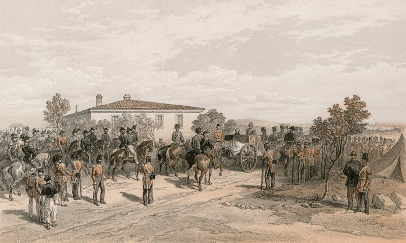 Pohřební průvod lorda Raglana opouštějící velitelství od William Crimea Simpson