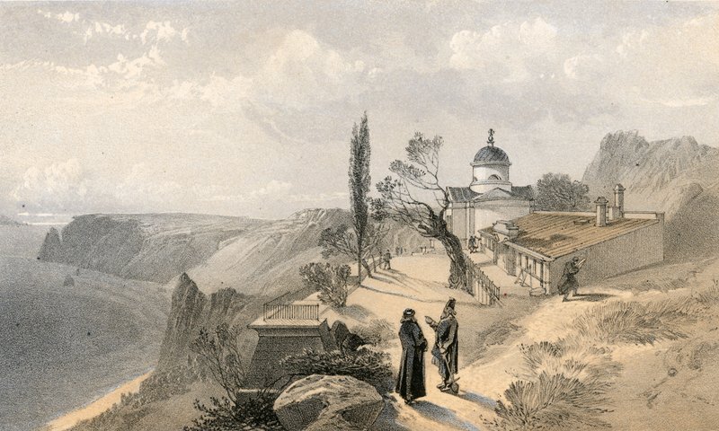 Klášter svatého Jiří a mys Fiolente, pohled na západ od William Crimea Simpson