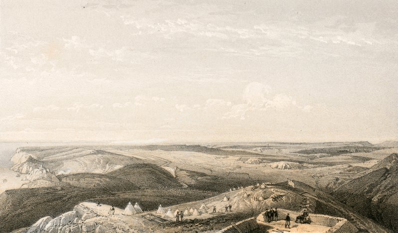 Pohled z výšin nad Balaklavou směrem k Sebastopolu od William Crimea Simpson