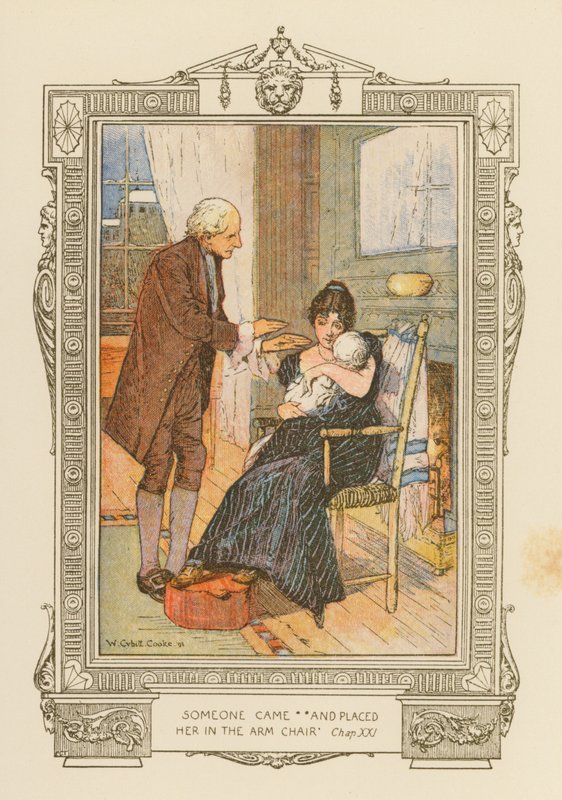 "Někdo přišel a posadil ji do křesla" (barevná litografie) od William Cubitt Cooke