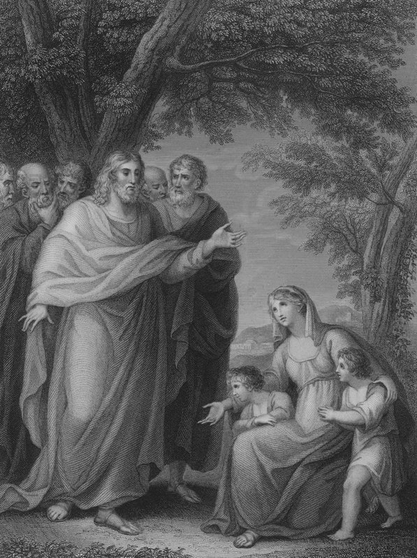 Kristus a Zebedeovy děti (rytina) od William Cuming