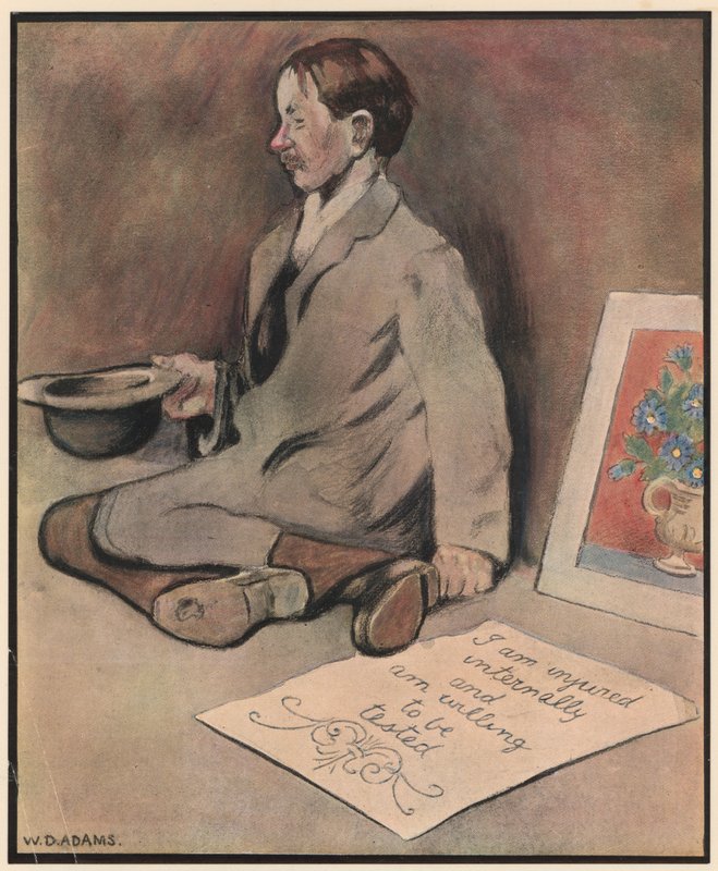 The Pavement Artist, „Měď pro barevné křídy“ (barva lito) od William Dacres Adams