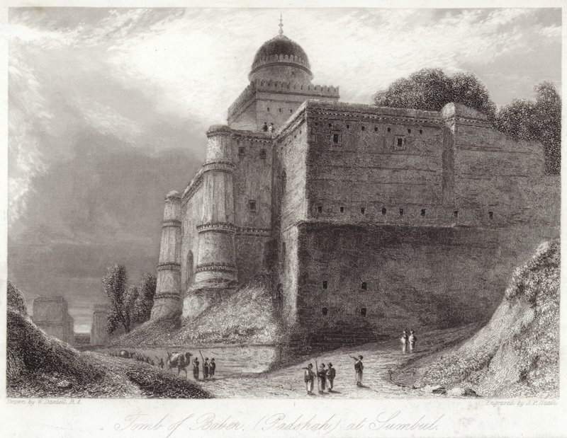 Hrob Baber v Sumbul Babur od William Daniell