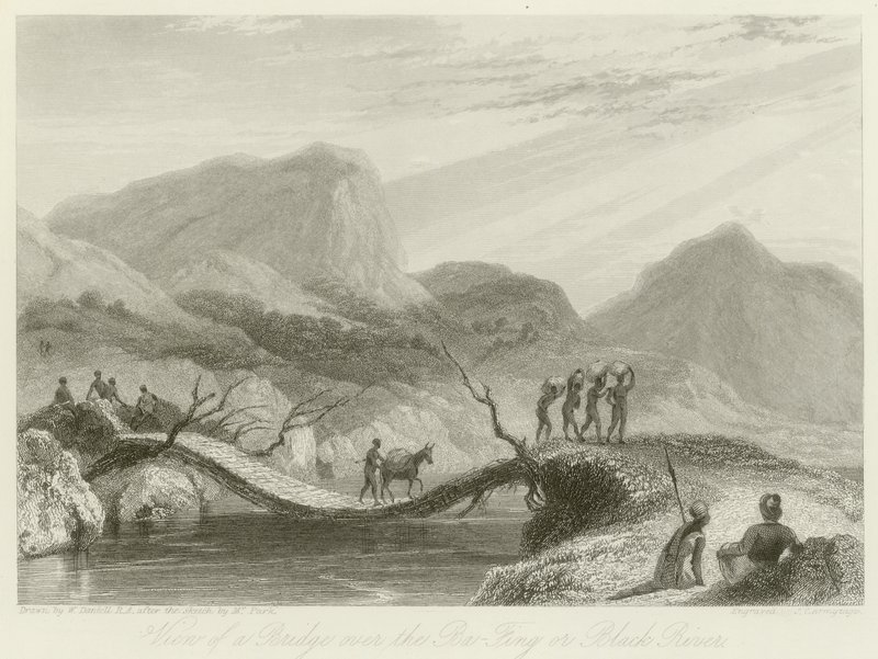 Pohled na most přes Ba-Fing od William Daniell