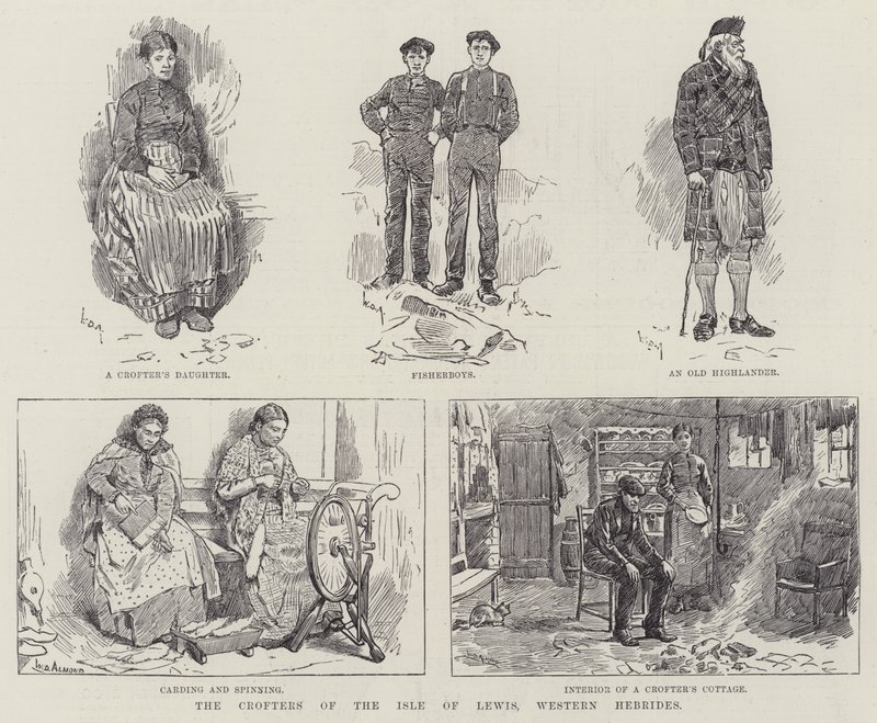 Crofters z Isle of Lewis, Západní Hebridy od William Douglas Almond