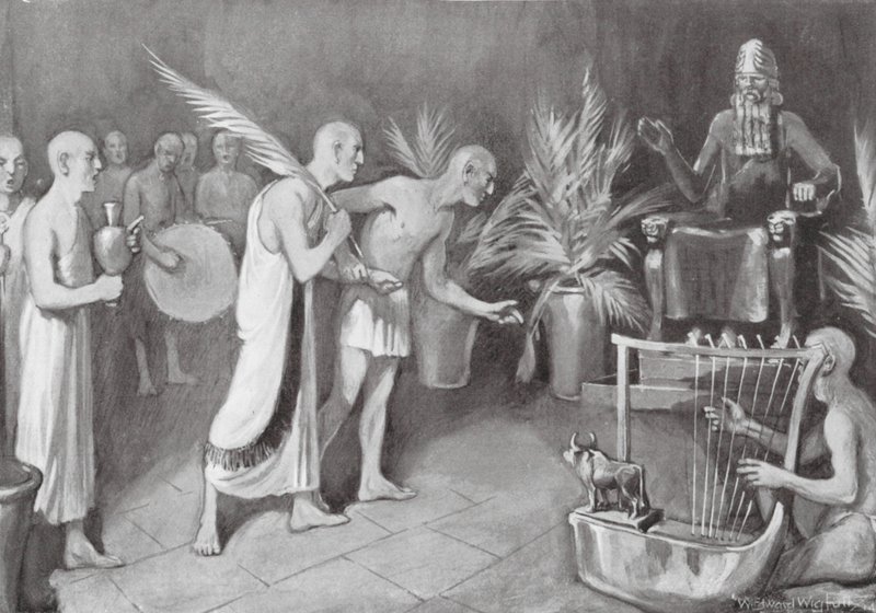 Uctívání Ningirsu (litografie) od William Edward (after) Wigfull