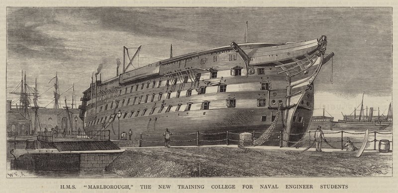 HMS Marlborough, nová výcviková škola pro studenty námořního inženýrství od William Edward Atkins