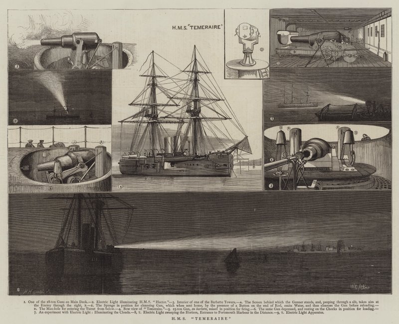 HMS Temeraire od William Edward Atkins