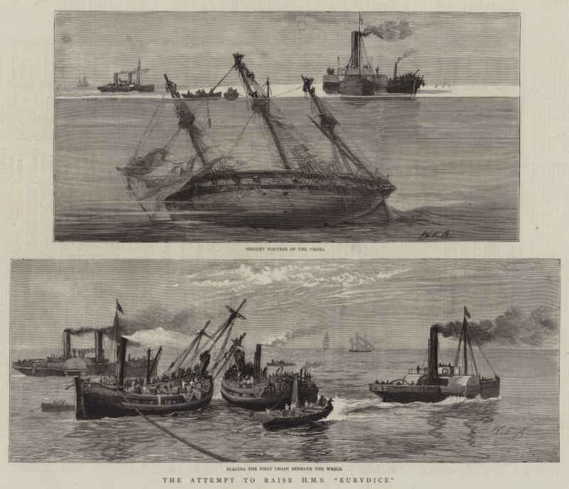 Pokus o vzkříšení HMS Eurydice od William Edward Atkins