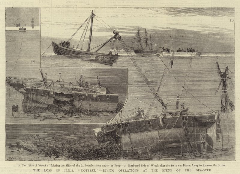 Ztráta HMS Doterel, Potápěčské operace na místě katastrofy od William Edward Atkins
