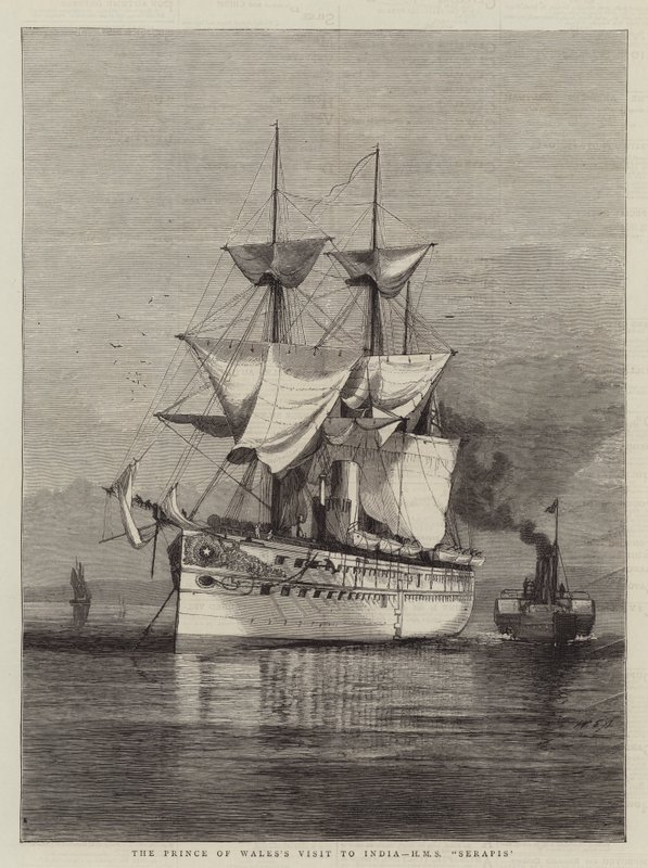 Návštěva prince z Walesu v Indii, HMS Serapis od William Edward Atkins