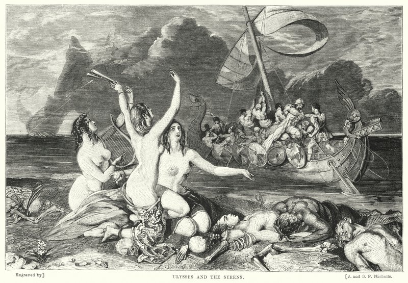 Ulysses and the Syrens (rytina) od William Ellis