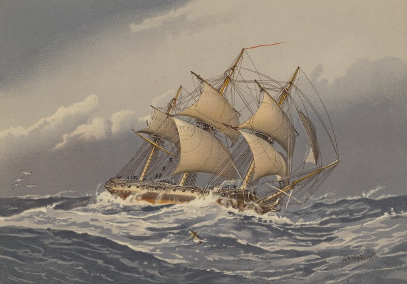 Fregata s 28 děly, kolem roku 1794 od William Frederick Mitchell
