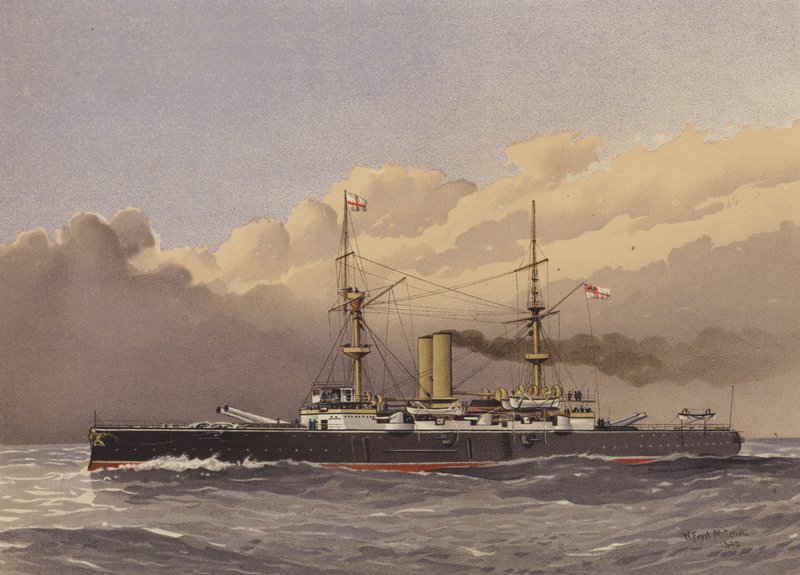 HMS Royal Sovereign, bitevní loď 1. třídy od William Frederick Mitchell