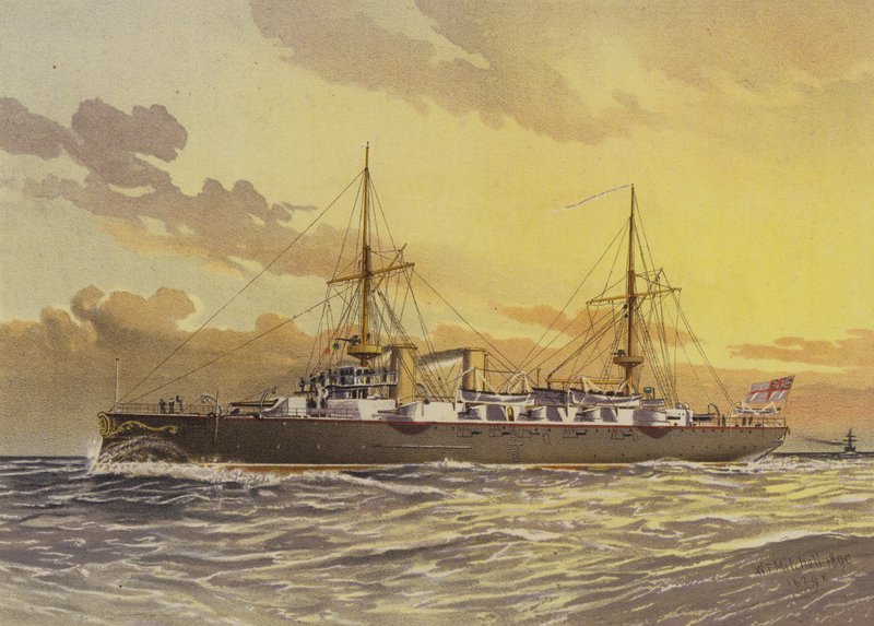 HMS Undaunted, křižník 1. třídy - opásaný od William Frederick Mitchell