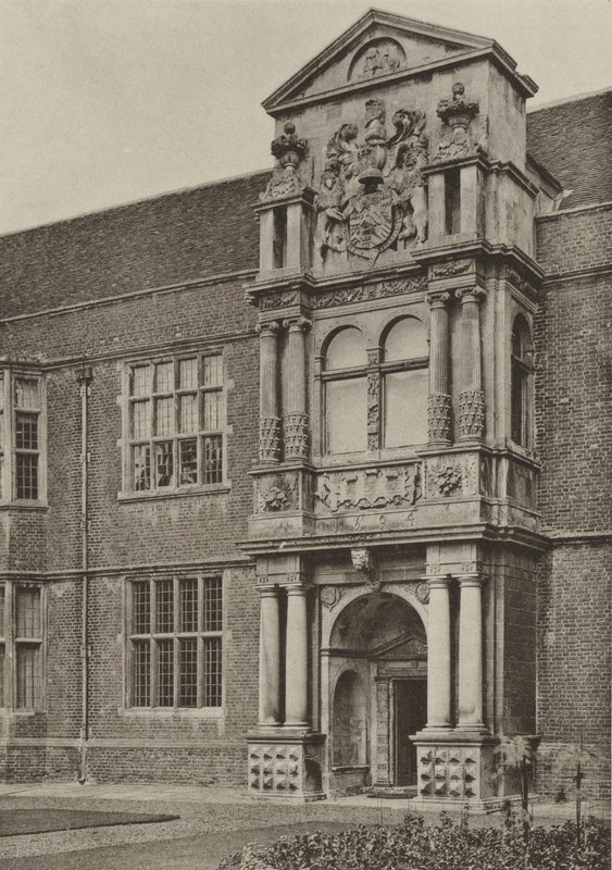 Doorway, The North Wing, Cobham Hall, Kent (č/b foto) od William Galsworthy Davie