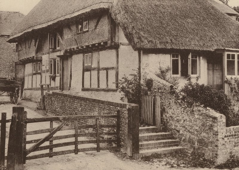 Farm House, Bury, West Sussex (čb fotografie) od William Galsworthy Davie