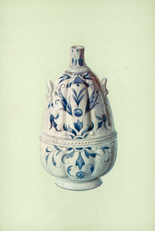 Láhev, porcelán Medici, Florentine (barevné lito) od William Gibb