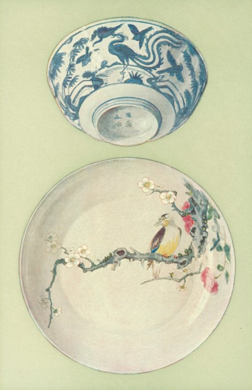Mísa, období Chia Ching, a talíř, období mladého Cheng, čínština (barevné litho) od William Gibb