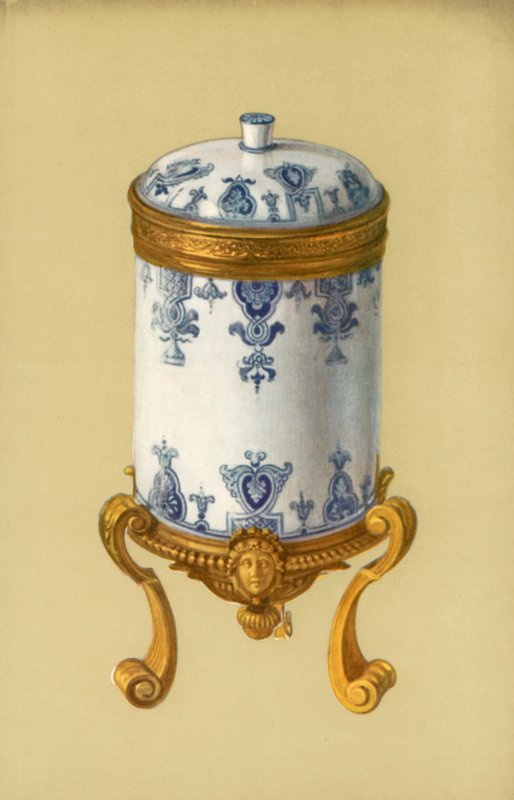 Záchodová mísa, St Cloud, s držákem Ormolu (barevné lito) od William Gibb