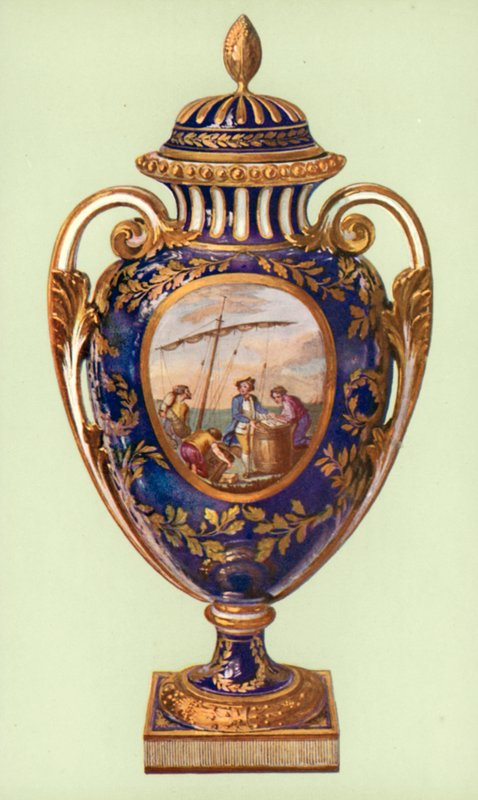 Váza, Sevres, bleu de roi, kterou dal Gustav III Kateřině II (barevné lito) od William Gibb