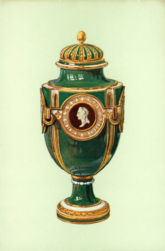 Váza, Sevres, zelená zem (barva lito) od William Gibb