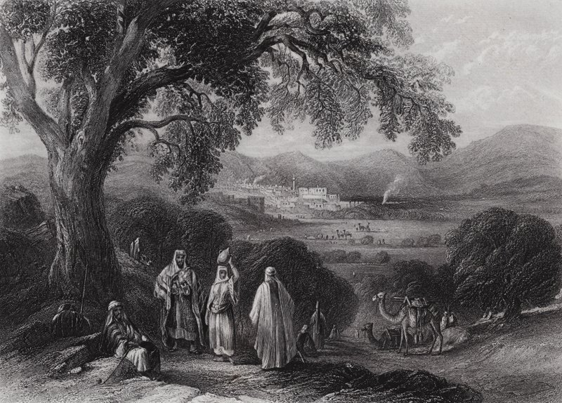Vale of Nazareth (rytina) od William H. Bartlett