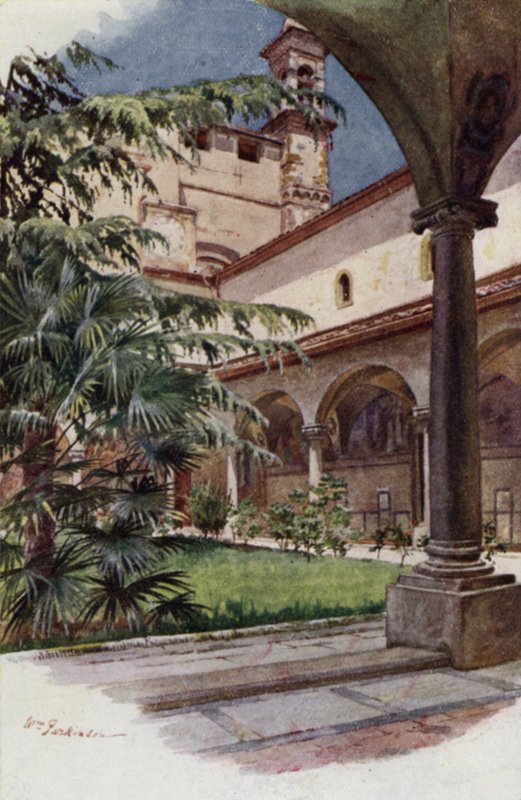 Chiostro Di S Marco, Florencie (barva lito) od William H. Parkinson