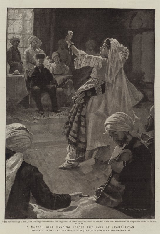 Dívka z Nautche tančí před afghánským Amirem od William Hatherell