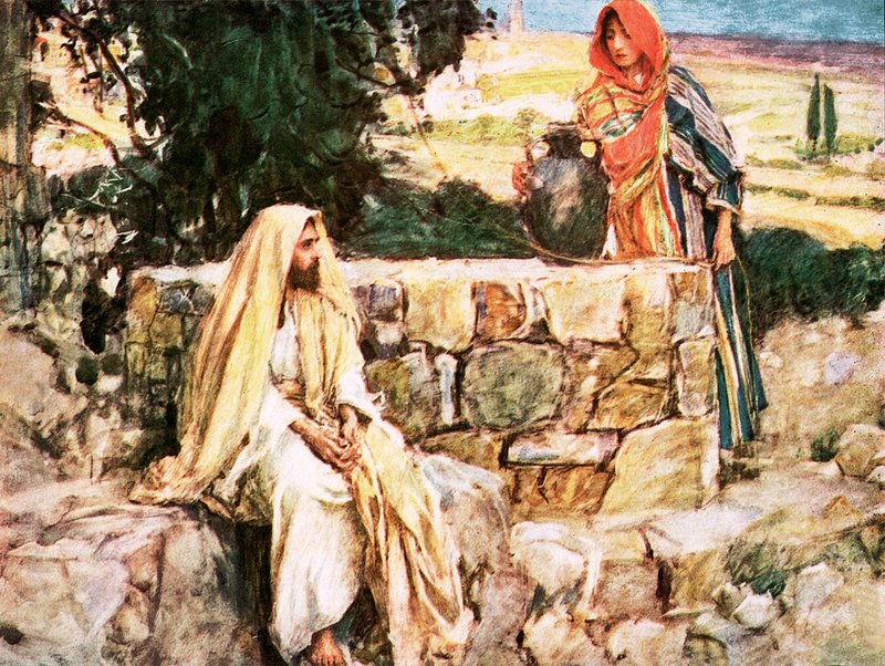 Kristus a žena Samaří od William Hatherell