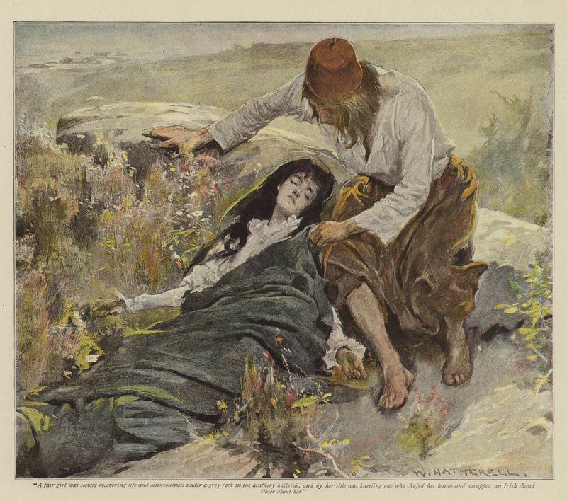 Ilustrace pro The Vengeance of Dungarvan, E Lester Arnold (chromolitho) od William Hatherell