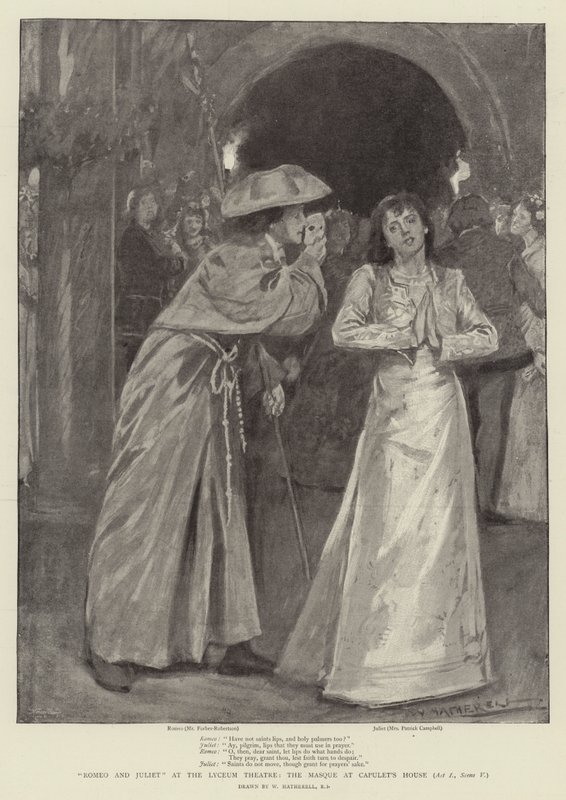 Romeo a Julie v divadle Lyceum, Maska v Capuletově domě, I. dějství, V. scéna od William Hatherell