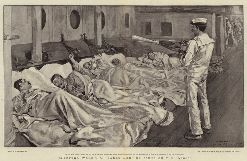 Sleepers, Wake!, Scéna z časného rána na Ophiru od William Hatherell