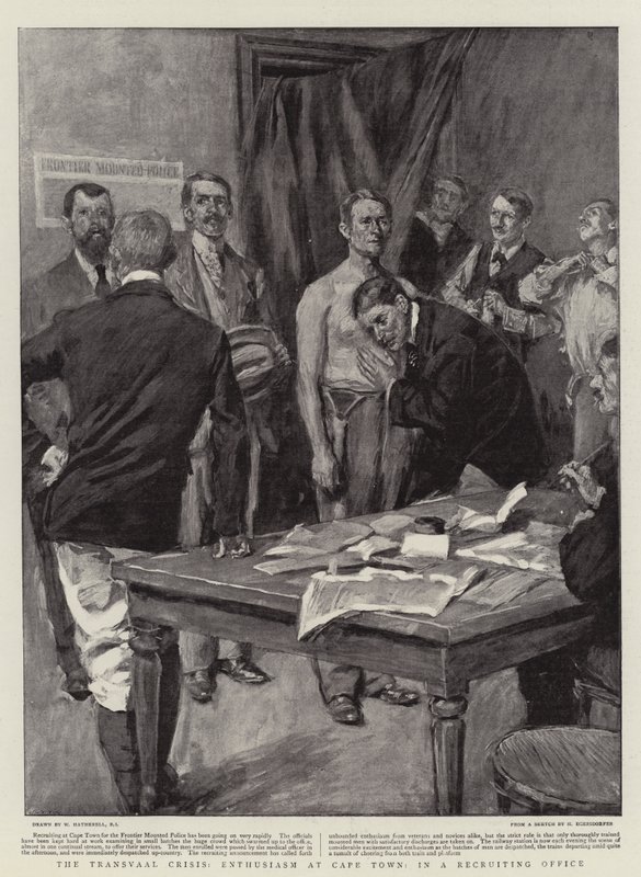 Transvaalská krize, nadšení v Kapském Městě, v náborové kanceláři od William Hatherell