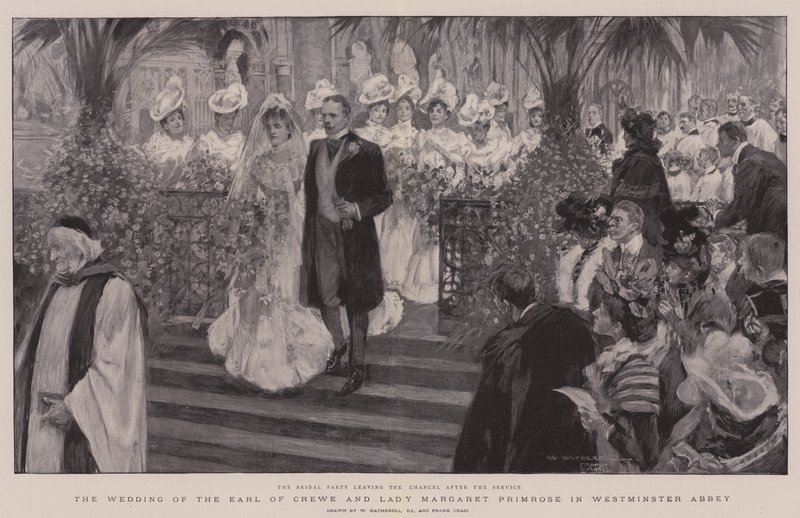 Svatba hraběte z Crewe a lady Margaret Primrose ve Westminsterském opatství od William Hatherell