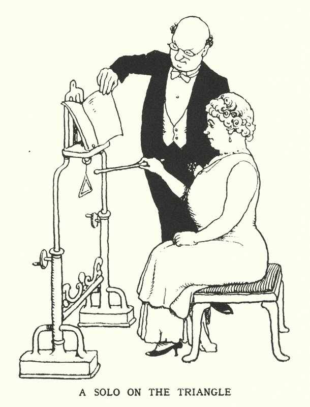 A Solo on the Triangle (litho) od William Heath Robinson