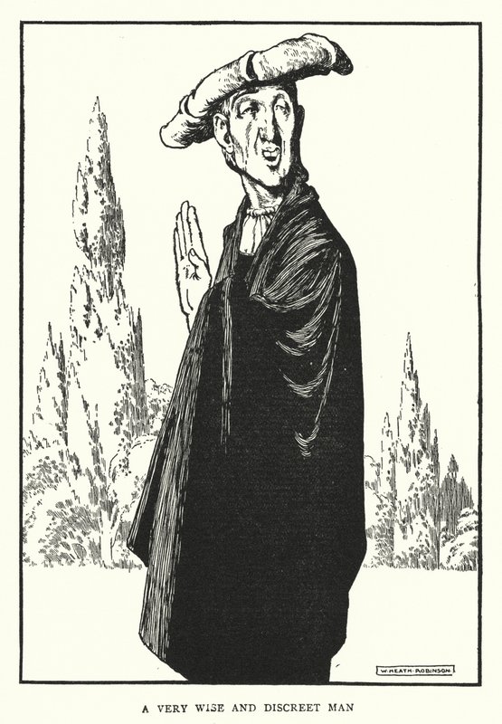 Velmi moudrý a rozvážný muž (litho) od William Heath Robinson